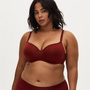 Torrid Curve 46DD Red Syrah Padded Underwire Bra Plus Size Valentine’s Day